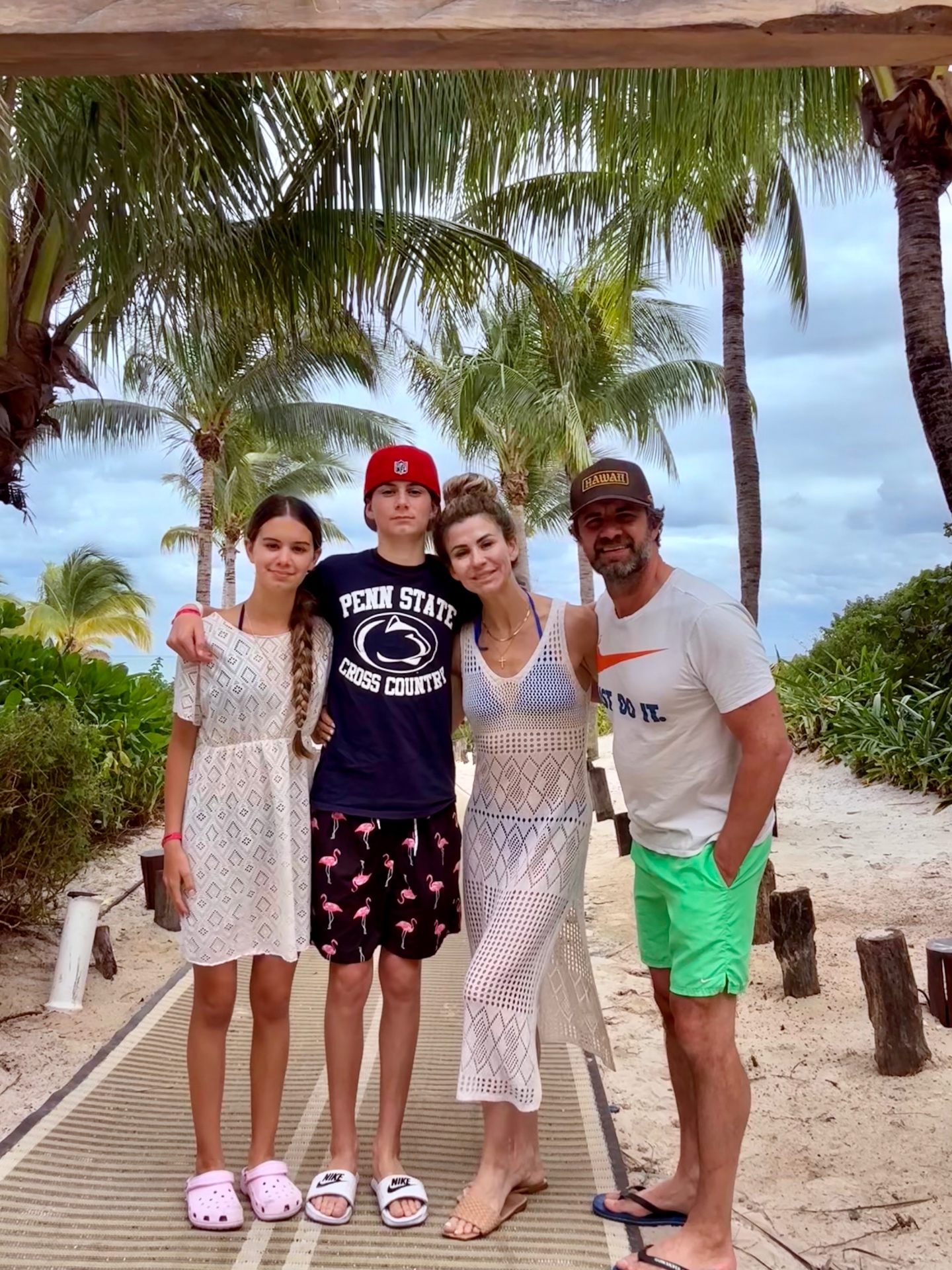 Mandy and her family on a beach vacation