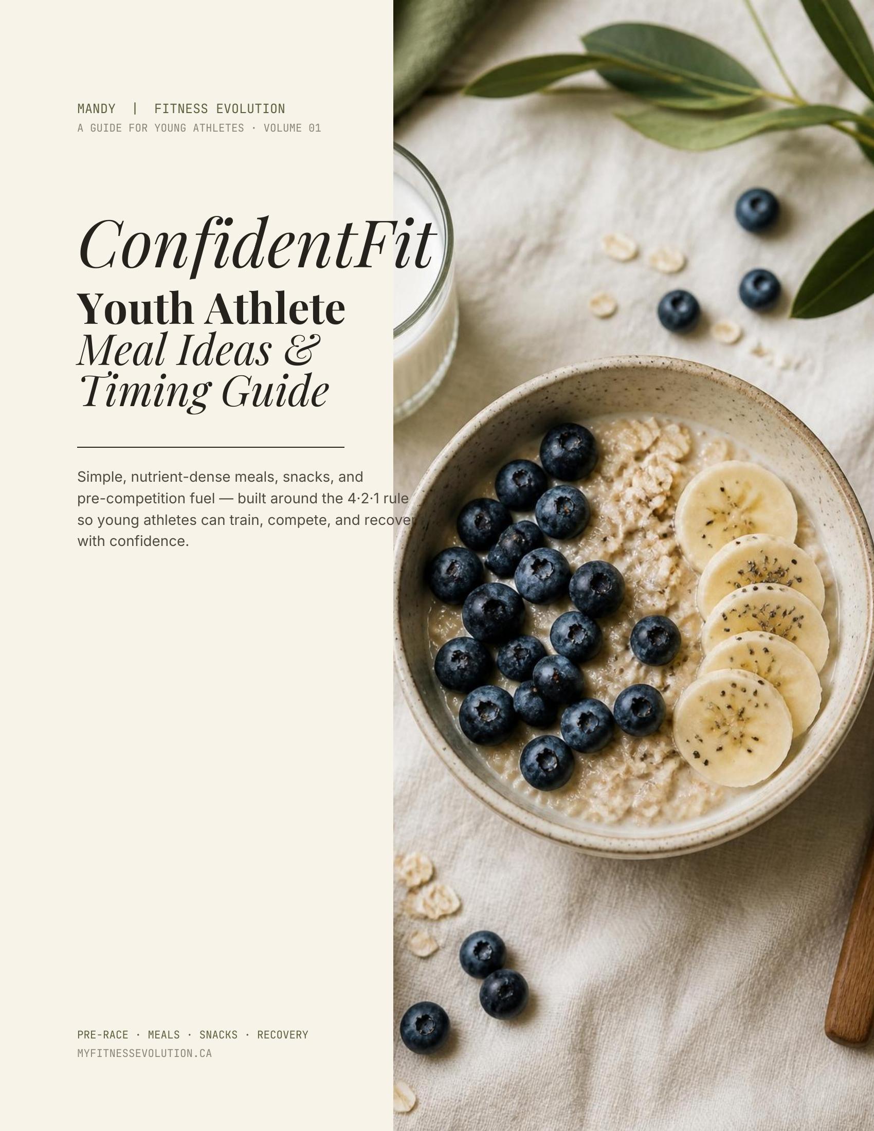 ConfidentFit Youth Athlete Meal Ideas and Meal Timing Guide